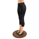 Star Noir Capri Leggings & Zipper Front Racerback Crop Set - Coquetry Clothing