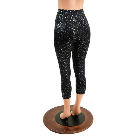 Star Noir Capri Leggings & Zipper Front Racerback Crop Set - Coquetry Clothing