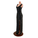 Star Noir Double Front Slit Tank Style Gown - Coquetry Clothing