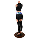 Star Noir Garter Style Leggings and Keyhole Top Set - Coquetry Clothing