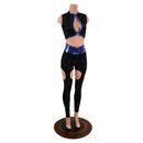 Star Noir Garter Style Leggings and Keyhole Top Set - Coquetry Clothing
