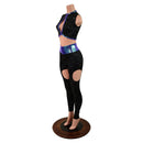 Star Noir Garter Style Leggings and Keyhole Top Set - Coquetry Clothing