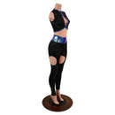 Star Noir Garter Style Leggings and Keyhole Top Set - Coquetry Clothing