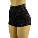 Star Noir High Waist Shorts with Grape Holo Star on Left Cheek - Coquetry Clothing