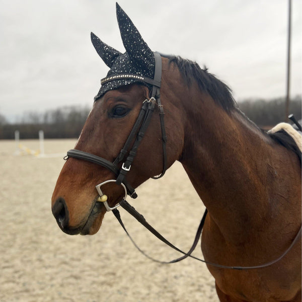 Star Noir Horse Fly Bonnet - 2