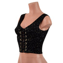 Star Noir Laceup Crop Tank - Coquetry Clothing