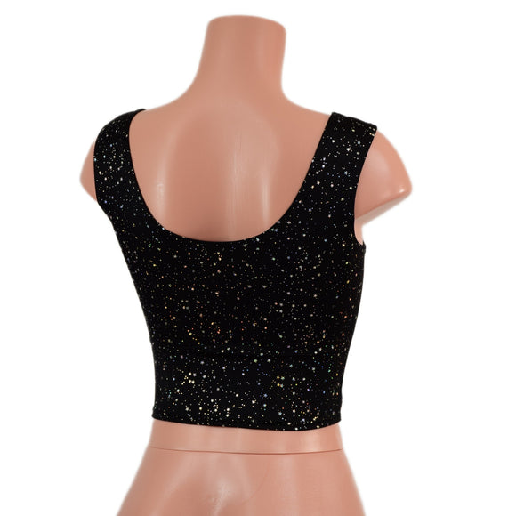 Star Noir Laceup Crop Tank - Coquetry Clothing