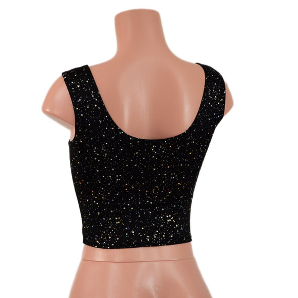 Star Noir Laceup Crop Tank - Coquetry Clothing