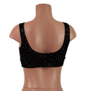 Star Noir Starlette Bralette with Silver Holographic Straps - Coquetry Clothing