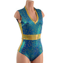 Stardust and Gold Sparkly Jewel Paneled Romper - Coquetry Clothing