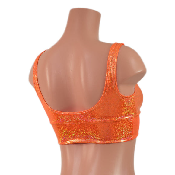Starlette Bralette in Neon Orange Sparkly Jewel - Coquetry Clothing