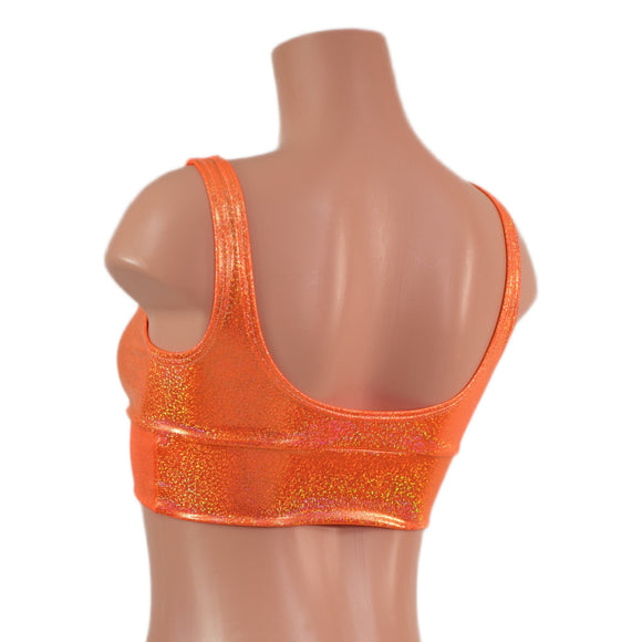 Starlette Bralette in Neon Orange Sparkly Jewel - Coquetry Clothing