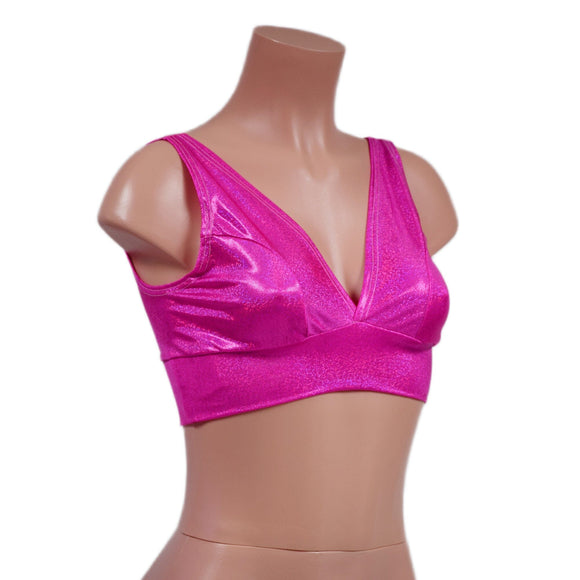 Starlette Bralette in Neon Pink Sparkly Jewel - Coquetry Clothing