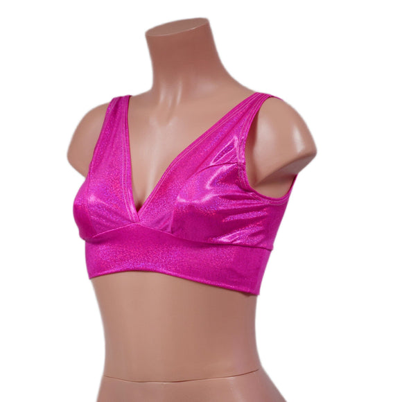 Starlette Bralette in Neon Pink Sparkly Jewel - Coquetry Clothing