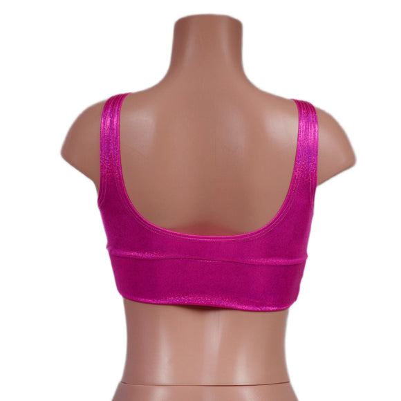 Starlette Bralette in Neon Pink Sparkly Jewel - Coquetry Clothing