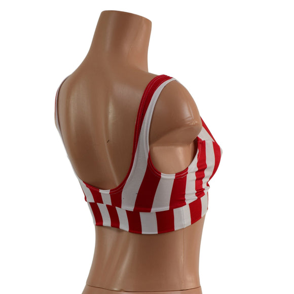 Starlette Bralette in Red & White Stripe - Coquetry Clothing