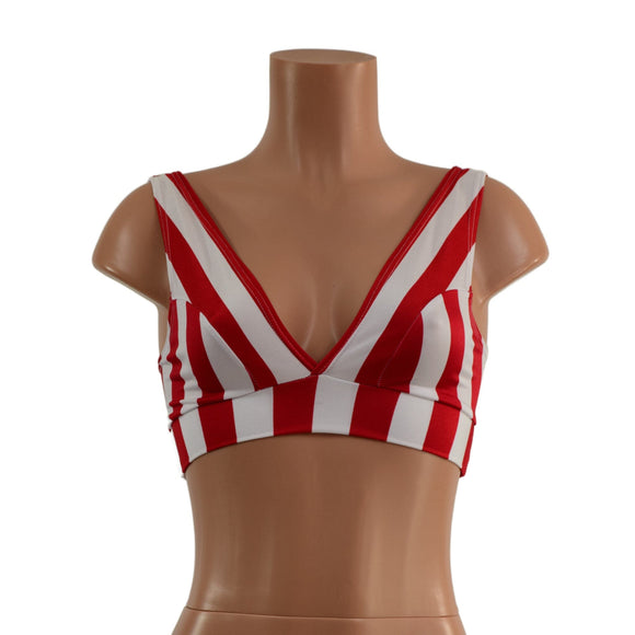 Starlette Bralette in Red & White Stripe - Coquetry Clothing