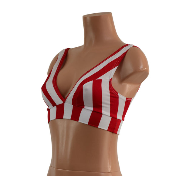 Starlette Bralette in Red & White Stripe - Coquetry Clothing