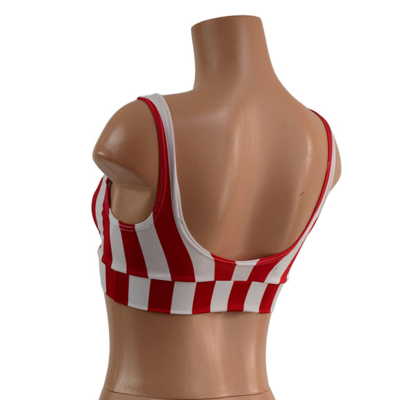 Starlette Bralette in Red & White Stripe - Coquetry Clothing