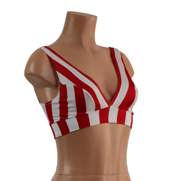 Starlette Bralette in Red & White Stripe - Coquetry Clothing