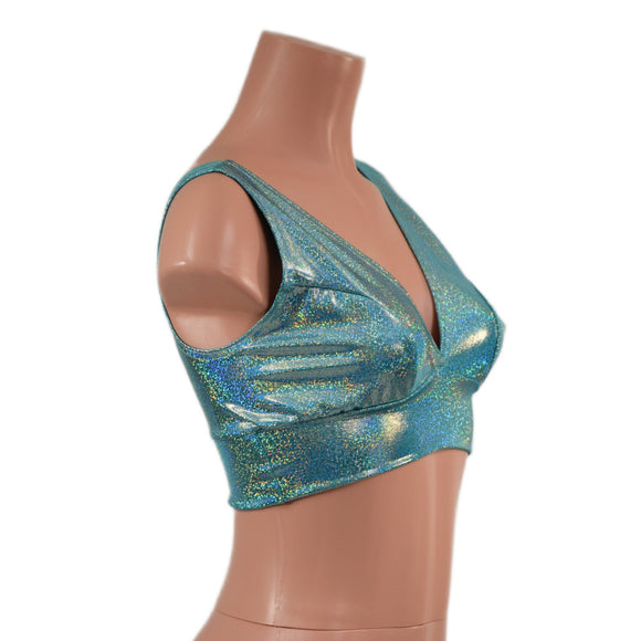 Starlette Bralette in Seafoam Holographic - Coquetry Clothing