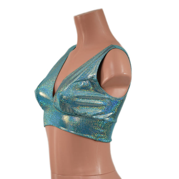 Starlette Bralette in Seafoam Holographic - Coquetry Clothing