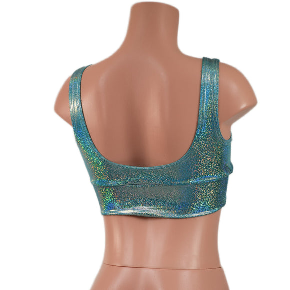Starlette Bralette in Seafoam Holographic - Coquetry Clothing