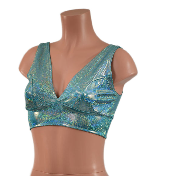 Starlette Bralette in Seafoam Holographic - Coquetry Clothing