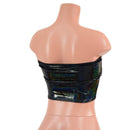 Strapless Tube Top in Black Holographic - Coquetry Clothing
