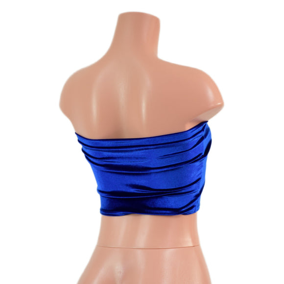 Strapless Tube Top in Sapphire Velvet - Coquetry Clothing