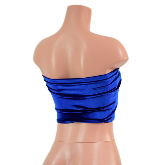 Strapless Tube Top in Sapphire Velvet - Coquetry Clothing