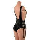 Suspender Overall Romper with Siren Cut Leg, and Hip Laceups - Coquetry Clothing