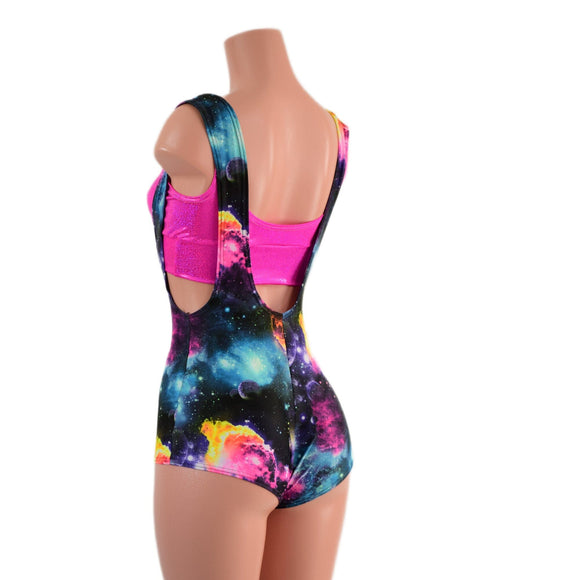 Suspender Romper with Boy Cut Leg and Starlette Bralette Set - Coquetry Clothing