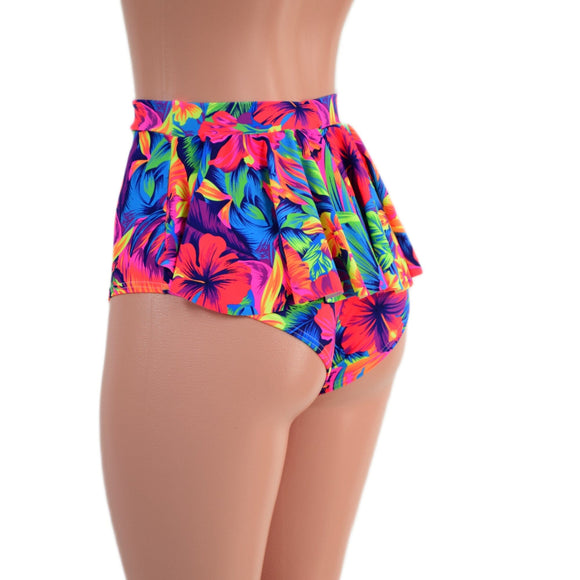 Tahitian Floral Ruffle Rump Siren Shorts - Coquetry Clothing