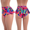 Tahitian Floral Ruffle Rump Siren Shorts - Coquetry Clothing