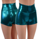 Teal High Waist Shorts - Coquetry Clothing