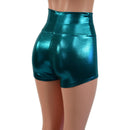 Teal High Waist Shorts - Coquetry Clothing
