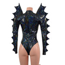The Triple Threat Romper in Black Kaleidoscope with Brazilian Cut Leg - Coquetry Clothing