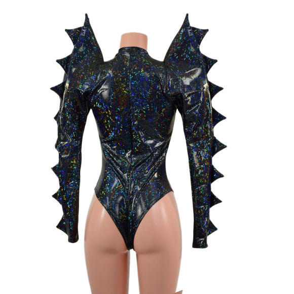 The Triple Threat Romper in Black Kaleidoscope with Brazilian Cut Leg - Coquetry Clothing