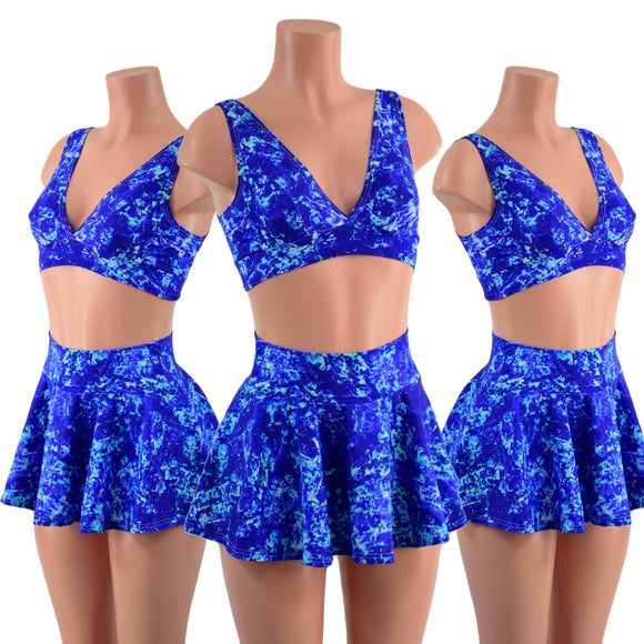 TidePool Rave Skirt & Starlette Bralette Set - Coquetry Clothing