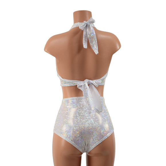 Tie Back Halter and High Waist Siren Shorts Set - Coquetry Clothing