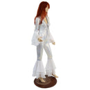Triple Tier Bell Bottom Catsuit with Tiered Trumpet Sleeves - Coquetry Clothing