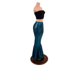 Turquoise Dragon Scale High Waist Mermaid Skirt - Coquetry Clothing