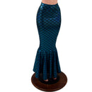 Turquoise Dragon Scale High Waist Mermaid Skirt - Coquetry Clothing