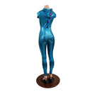 Turquoise & Fuchsia Dragon Hooded Catsuit - Coquetry Clothing
