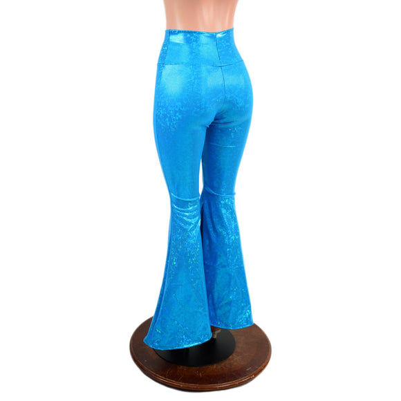 Turquoise Kaleidoscope High Waist Solar Flares - Coquetry Clothing