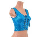 Turquoise Kaleidoscope Laceup Crop Tank - Coquetry Clothing