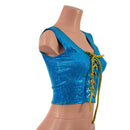 Turquoise Kaleidoscope Laceup Crop Tank - Coquetry Clothing