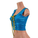 Turquoise Kaleidoscope Laceup Crop Tank - Coquetry Clothing