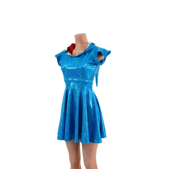Turquoise Kaleidoscope Sexy Shark Skater Dress - Coquetry Clothing